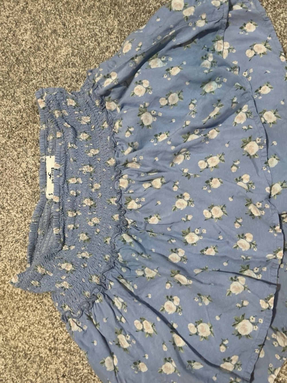 Hollister Light Blue Floral Mini Skirt